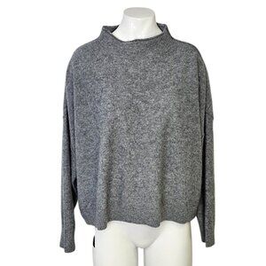 Anthropologie Pilcro The Alani 100% Cashmere Sweater, Grey, Mock Neck, Size MP